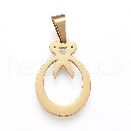 304 Stainless Steel Pendants STAS-G237-15G-1