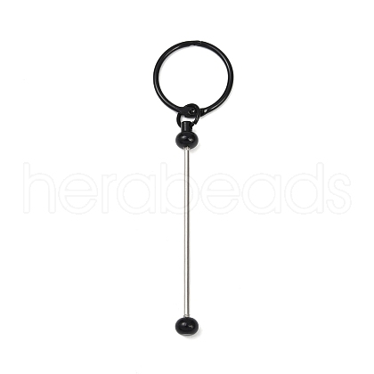 Iron Bar Beadable Keychain Clasps AJEW-R004-02EB-1