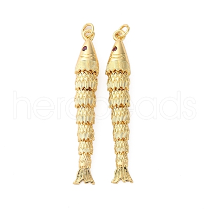 Rack Plating Brass Micro Pave Cubic Zirconia Pendants KK-M309-38L-G-1