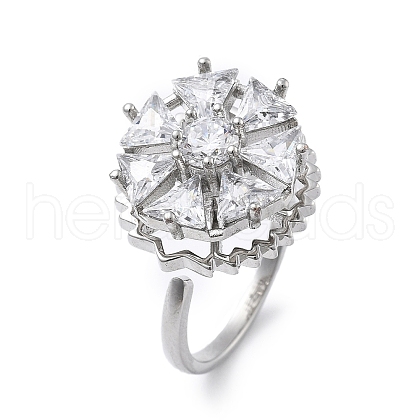 Gear Rotatable Open Cuff Rings for Women RJEW-S402-12P-1