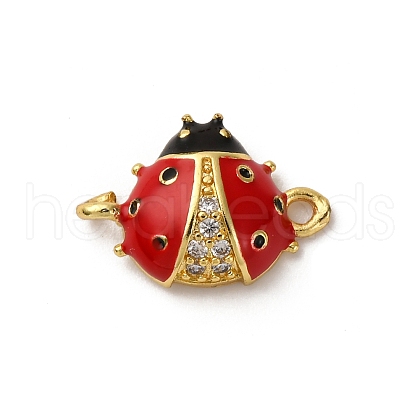 Brass Micro Pave Clear Cubic Zirconia Connector Charms KK-I276-12G-01-1