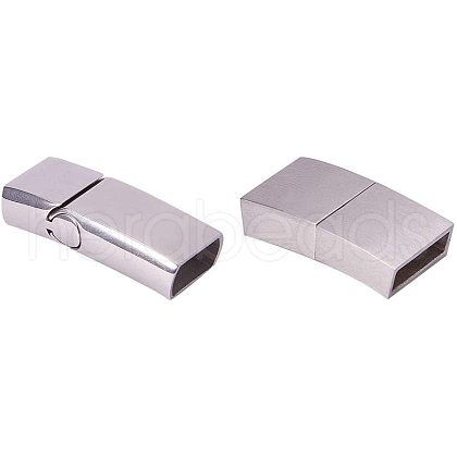 304 Stainless Steel Matte Magnetic Bracelet Clasps STAS-PH0018-11-1