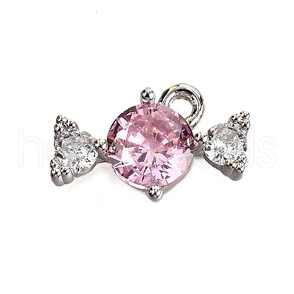 Brass Pave Cubic Zirconia Charms KK-C096-02P-1