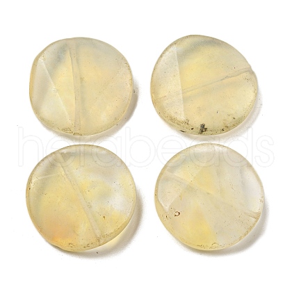 Yellow Watermelon Stone Glass Beads G-B070-18A-1