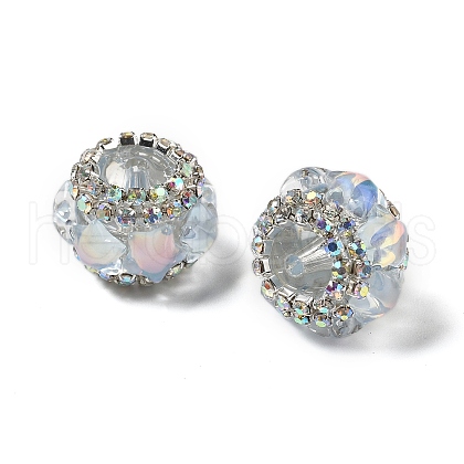 Resin Rhinestone Rondelle Beads OACR-S048-02E-1