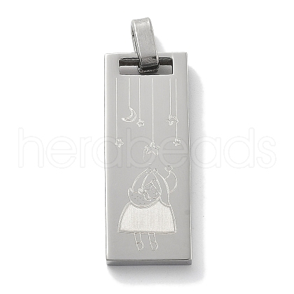 Christmas 304 Stainless Steel Pendants STAS-Z098-25P-1