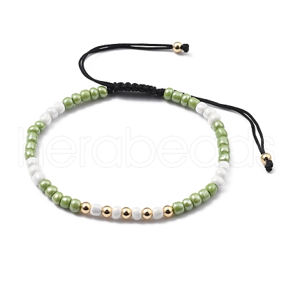 Adjustable Nylon Cord Braided Bead Bracelets BJEW-JB05480-03-1