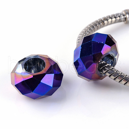 Electroplate Glass European Beads X-EGLA-S132-03E-1