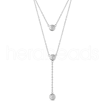 SHEGRACE 925 Sterling Silver Tiered Necklaces JN958A-1