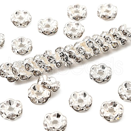 Brass Crystal Rhinestone Spacer Beads X-RB-A006-7MM-S-1