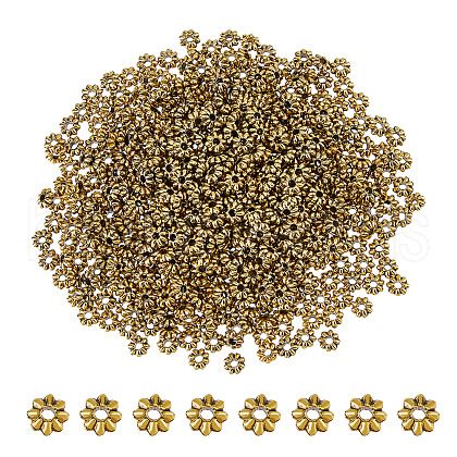 DICOSMETIC 600Pcs Tibetan Style Alloy Flower Spacer Beads FIND-DC0005-32-1