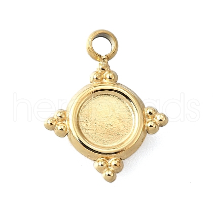 304 Stainless Steel Pendant Cabochon Settings STAS-H233-29G-1