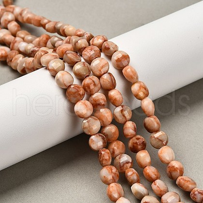 Natural Red Netstone Beads Strands G-C179-A6mm-25-1