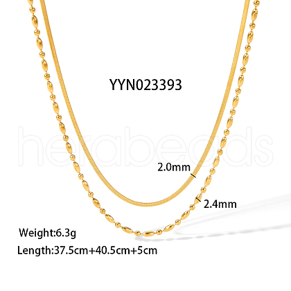 Stainless Steel Layered Lock Chain Necklace for Stylish and Elegant Look HS5650-4-1