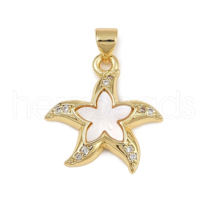 Brass Micro Pave Cubic Zirconia Pendants KK-D376-06G-1