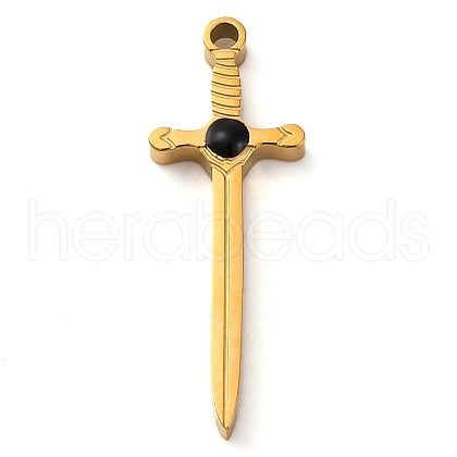 304 Stainless Steel Enamel Pendants STAS-M105-10G-1