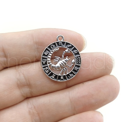 Constellation Themes Alloy Rhinestone Pendants PW-WG6B97D-08-1