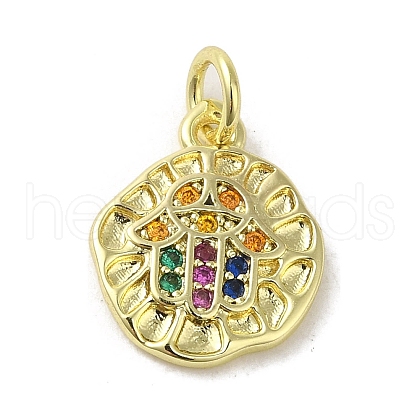 Brass Micro Pave Cubic Zirconia Charms KK-M283-13D-02-1