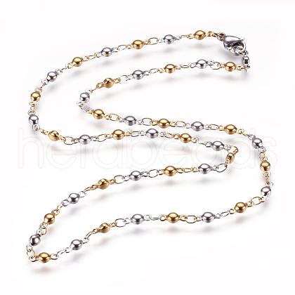 304 Stainless Steel Chain Necklaces STAS-P164-12GP-1