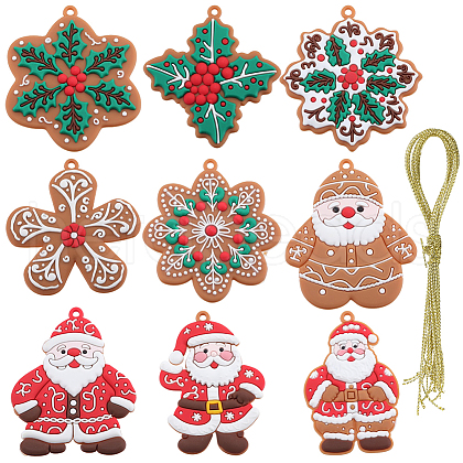 SUNNYCLUE 1Set Christmas Plastic Pendants DIY-SC0026-46A-1