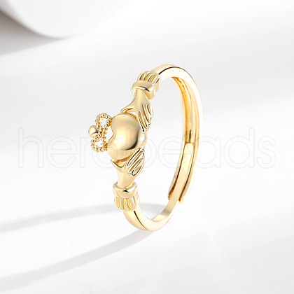 Brass Adjustable Finger Rings for Women RJEW-C132-01A-G-1