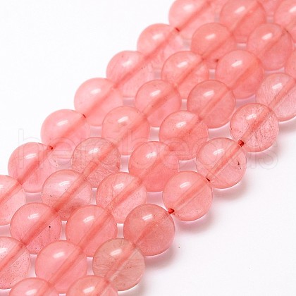 Cherry Quartz Glass Bead Strands G-G735-44-6mm-1