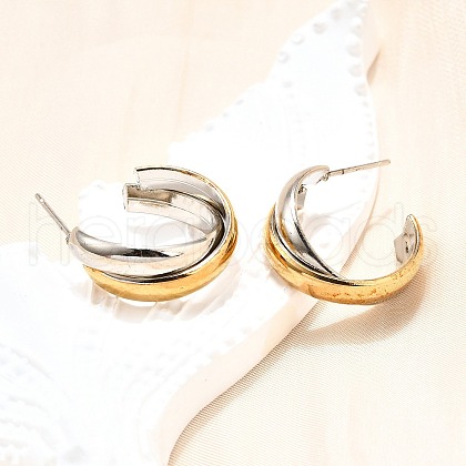 304 Stainless Steel Stud Earrings X-EJEW-O066-03M-1
