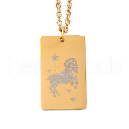 Golden 202 Stainless Steel Constellation Pendants Necklaces NJEW-K380-02G-04-1