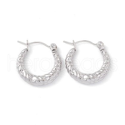 Non-Tarnish 304 Stainless Steel Twist Rope Chunky Hoop Earrings for Women EJEW-I267-04P-1