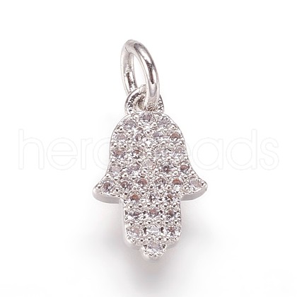 Brass Micro Pave Cubic Zirconia Charms Pendants ZIRC-K070-32P-1