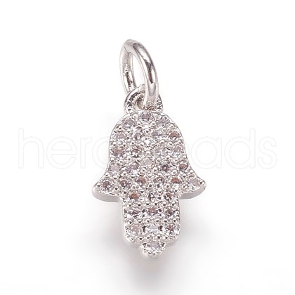 Brass Micro Pave Cubic Zirconia Charms Pendants ZIRC-K070-32P-1