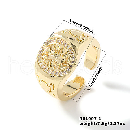 Stylish European American Retro Brass Virgin Mary Open Cuff Ring for Women IC7082-1