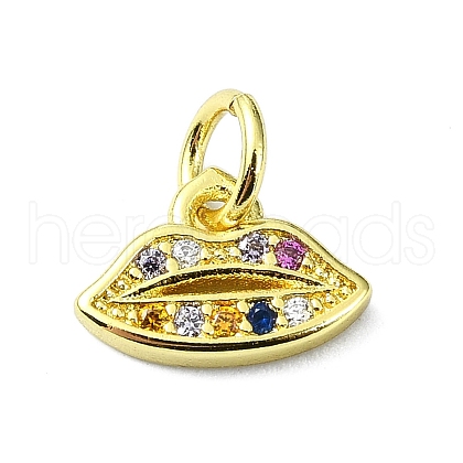 Brass Micro Pave Cubic Zirconia Pendants KK-H475-25G-02-1