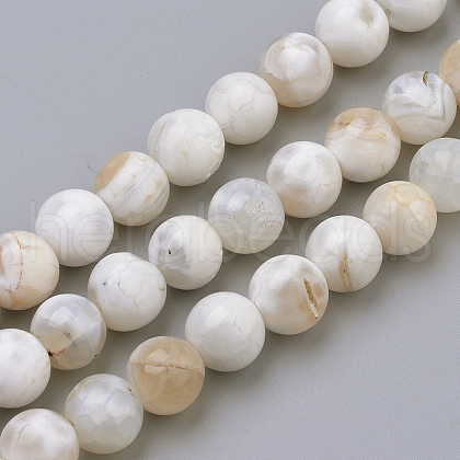 Natural Fire Crackle Agate Beads Strands G-S249-09-8mm-1