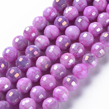 Opaque Baking Painted Glass Beads Strands EGLA-N006-005F-1