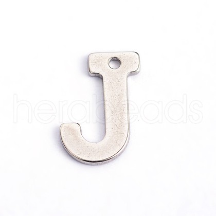 Tarnish Resistant 304 Stainless Steel Letter Charms STAS-O072-J-1
