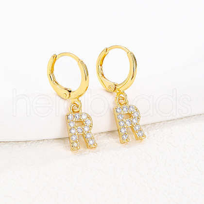 Brass Micro Pave Clear Cubic Zirconia Hoop Earrings FS-WGAF6E5-04-1