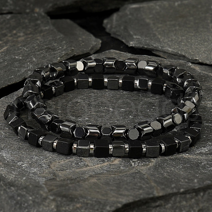 2Pcs 2 Styles Natural & Synthetic Gemstone Beads Stretch Bracelets for Women GZ5852-1