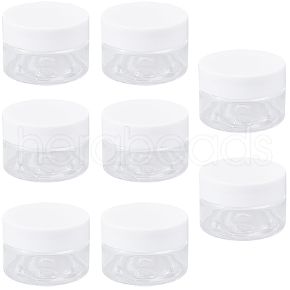 CRASPIRE 8Pcs Transparent Plastic Empty Portable Facial Cream Jar CON-CP0001-015A-1