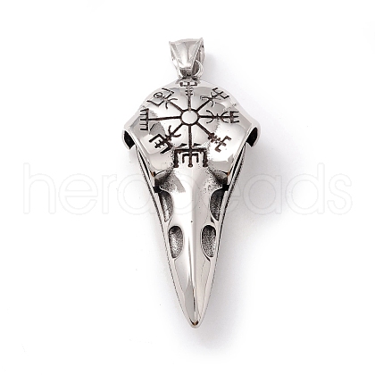 Tibetan Style 304 Stainless Steel Pendants X-STAS-P305-33AS-1