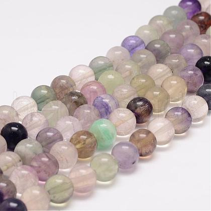 Natural Fluorite Bead Strands G-K153-B36-10mm-1