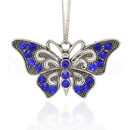 Vintage Butterfly Pendant Necklace Findings TIBE-M001-80H-1