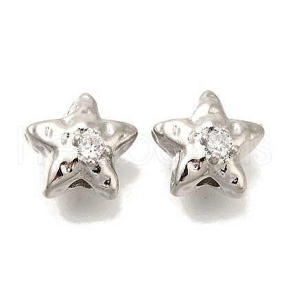Brass Micro Pave Cubic Zirconia KK-Q001-04P-01-1