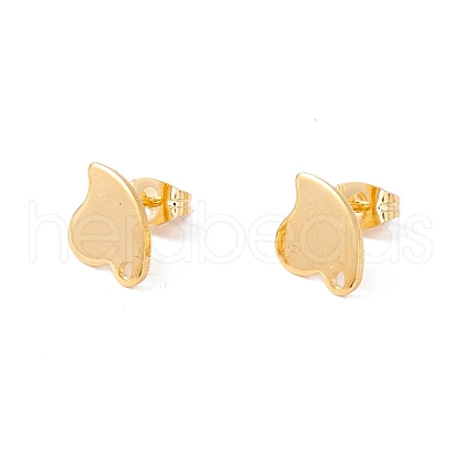 201 Stainless Steel Stud Earring Findings with Hole EJEW-A071-07G-1