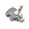 Brass Micro Pave Cubic Zirconia Pendants KK-V009-29G-2