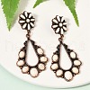 Alloy Synthetic Turquoise Dangle Stud Earrings EJEW-U053-12R-1
