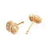 Brass Micro Pave Clear Cubic Zirconia Stud Earrings for Women EJEW-G428-25G-07-2
