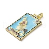 Brass Micro Pave Cubic Zirconia Pendants with Enamel KK-H458-03G-09-2