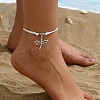 Adjustable Black Waxed Cord Anklets WGF8958-02-1