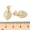 Brass Micro Pave Clear Cubic Zirconia Pendants ZIRC-I071-06G-3